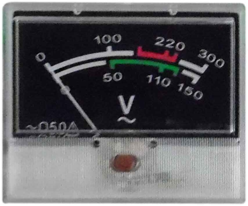 Voltmetro analogico da pannello 300VAC con quadrante nero EL925 FATO