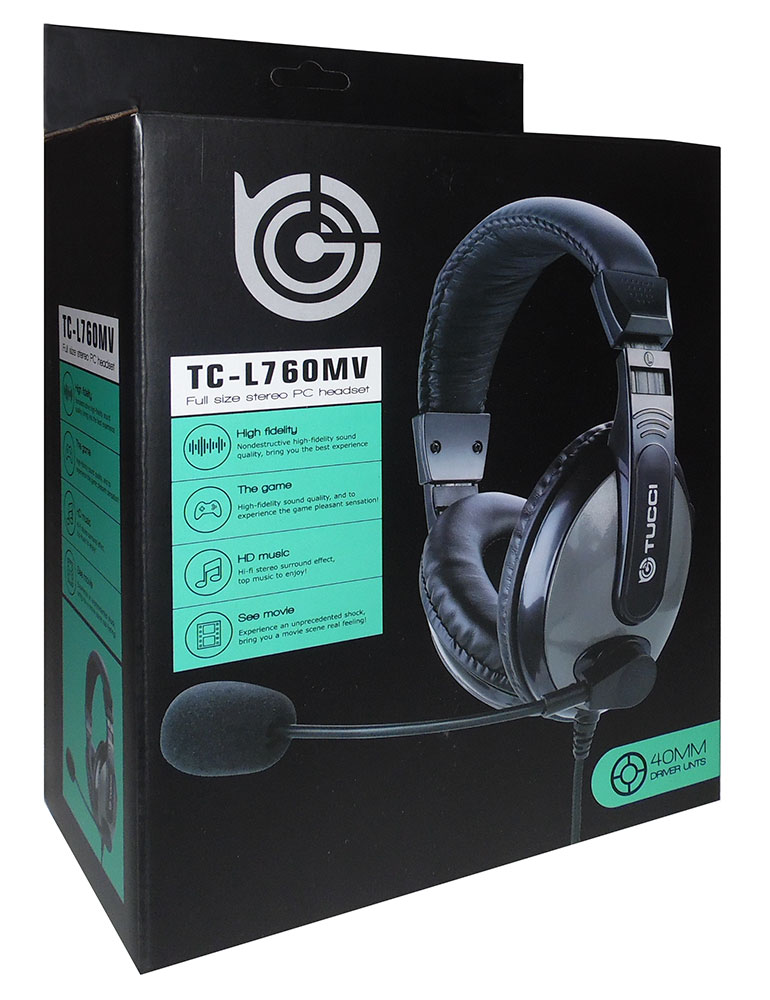 Headphones with microphone Tucci L760MV Gray MOB1110 Tucci