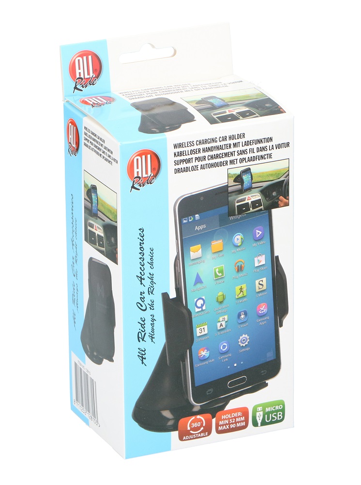 Car holder for smartphone with Wireless charger - All Ride ED9102 