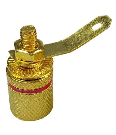 Connettore dorato a banana da pannello - Rosso SP011 