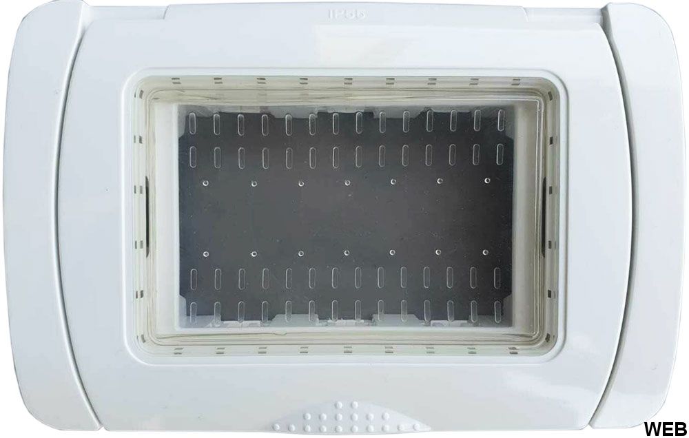 Idrobox IP55 plate 13x8.5cm 3 places White compatible Matix EL2072 