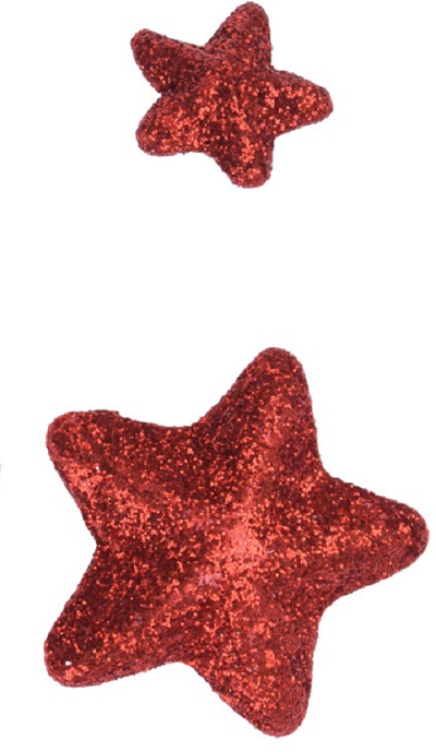 Glitter star assorted sizes 15 / 35mm pack of 45 pieces KP2102 