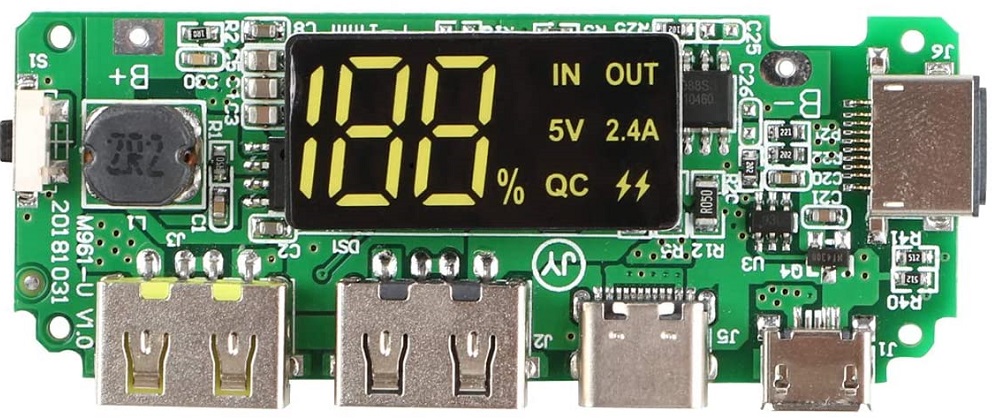 Modulo DualUSB 5V per batterie al litio 18650 con protezione da sovraccarico/cortocircuito WB344 