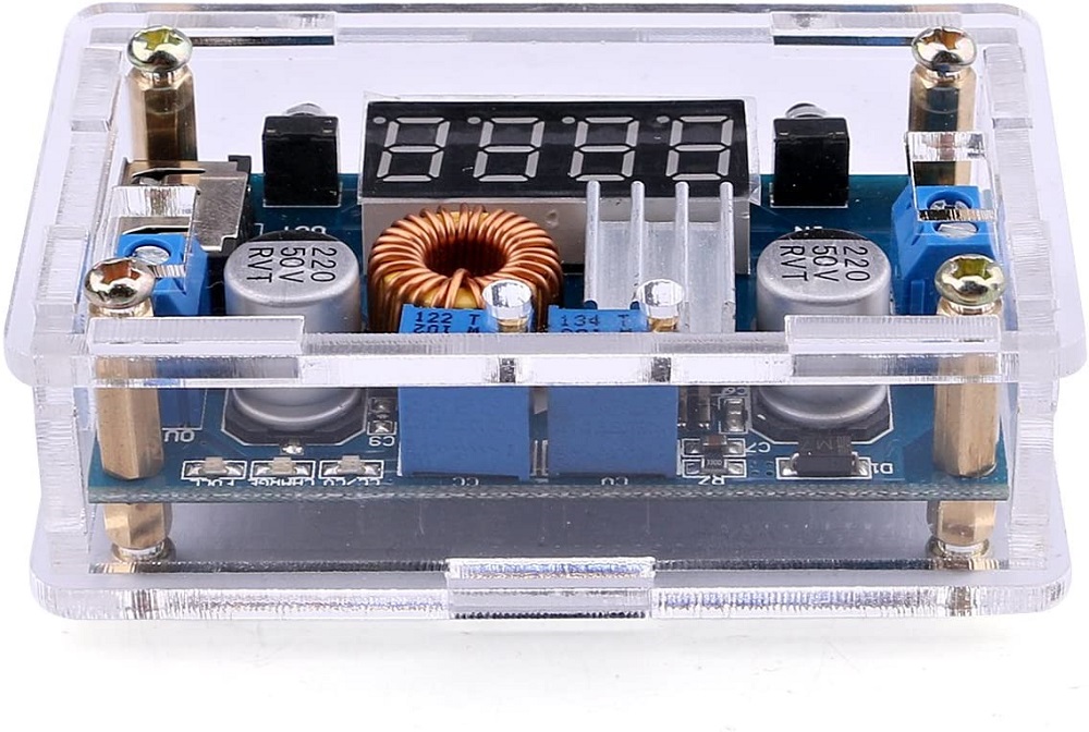 Voltage regulator from 5-36V to 1.25-32V DC with display and USB WB354 