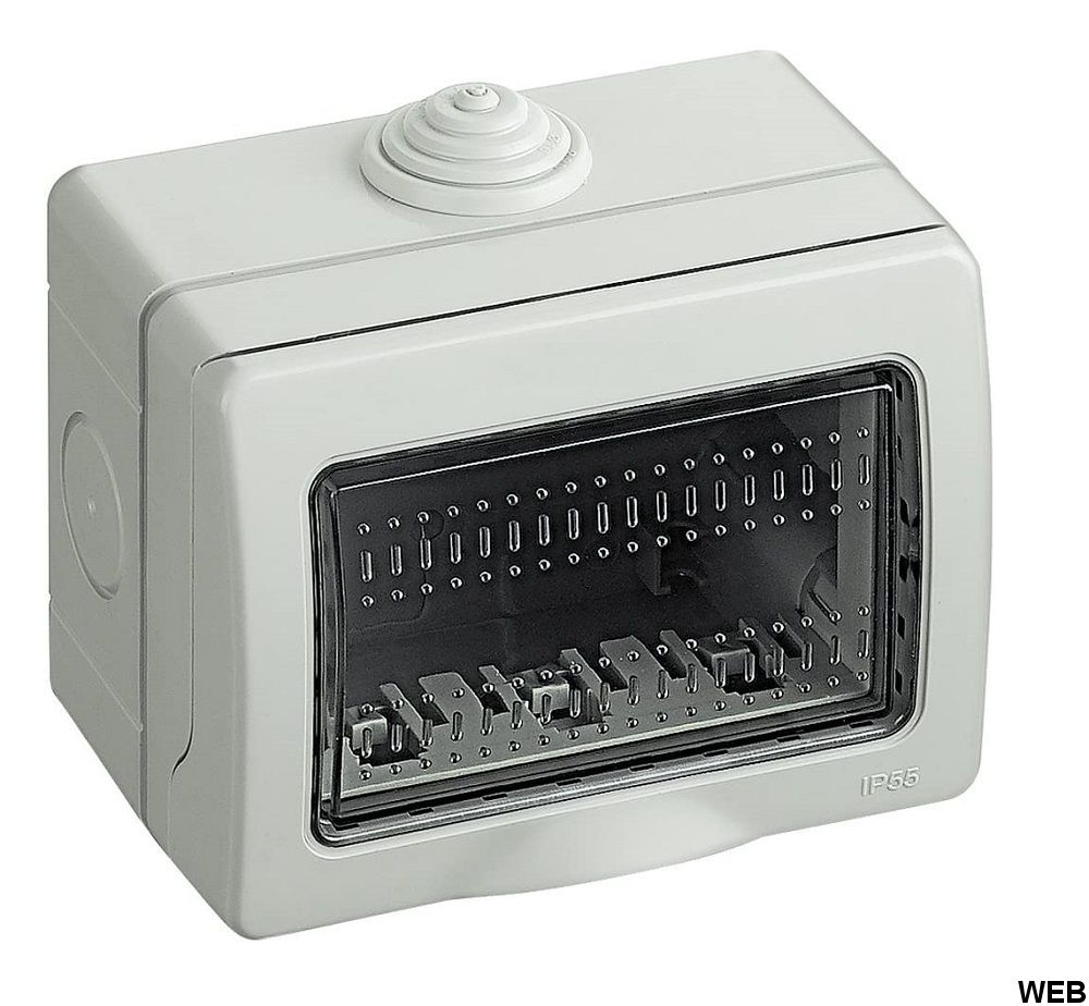 Idrobox IP55 3 white modules compatible with Living International EL2176 