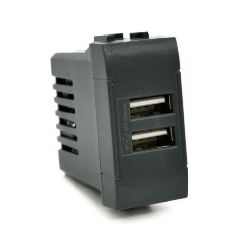 Living International compatible black 5V 2A double USB power supply EL2302 