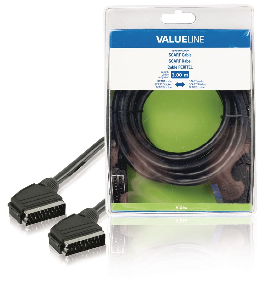 3m black male SCART cable ND6718 Valueline