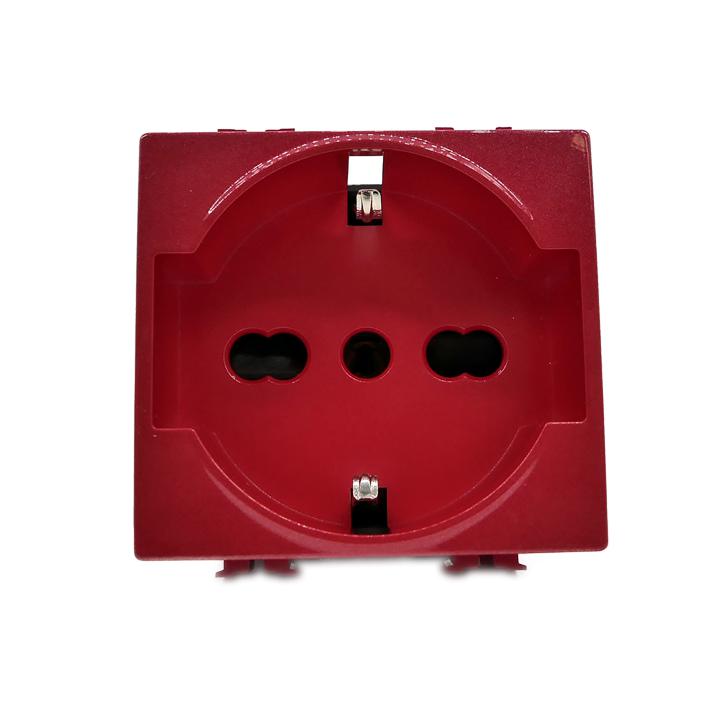 Matix compatible red schuko socket for dedicated / emergency line signaling EL2346 