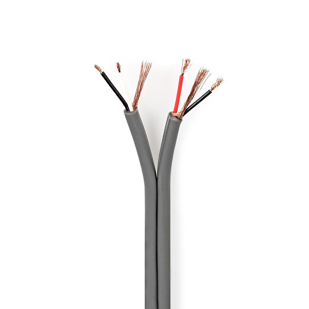 100m gray Balanced audio cable reel 2x (2x 0.16 mm²) ND6904 Nedis