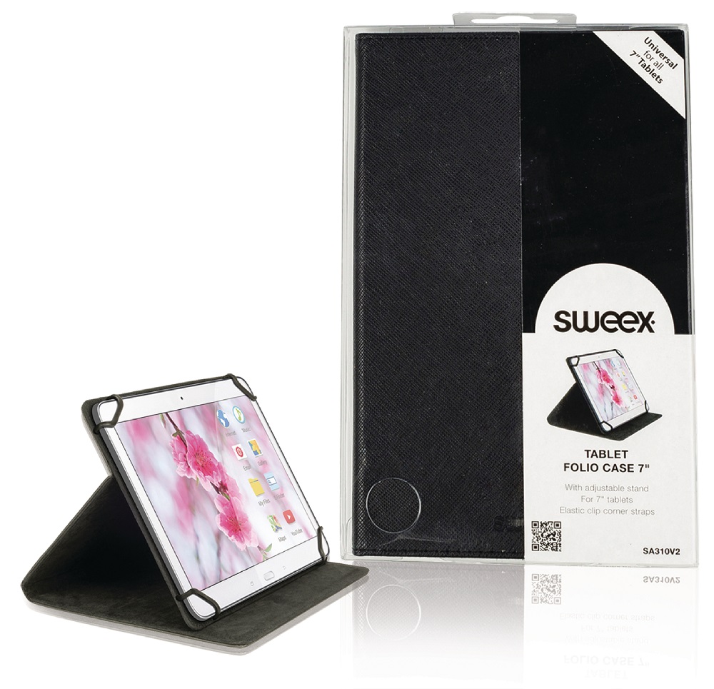 Custodia a portafoglio universale per tablet 7" nera Sweex ND6922 Sweex