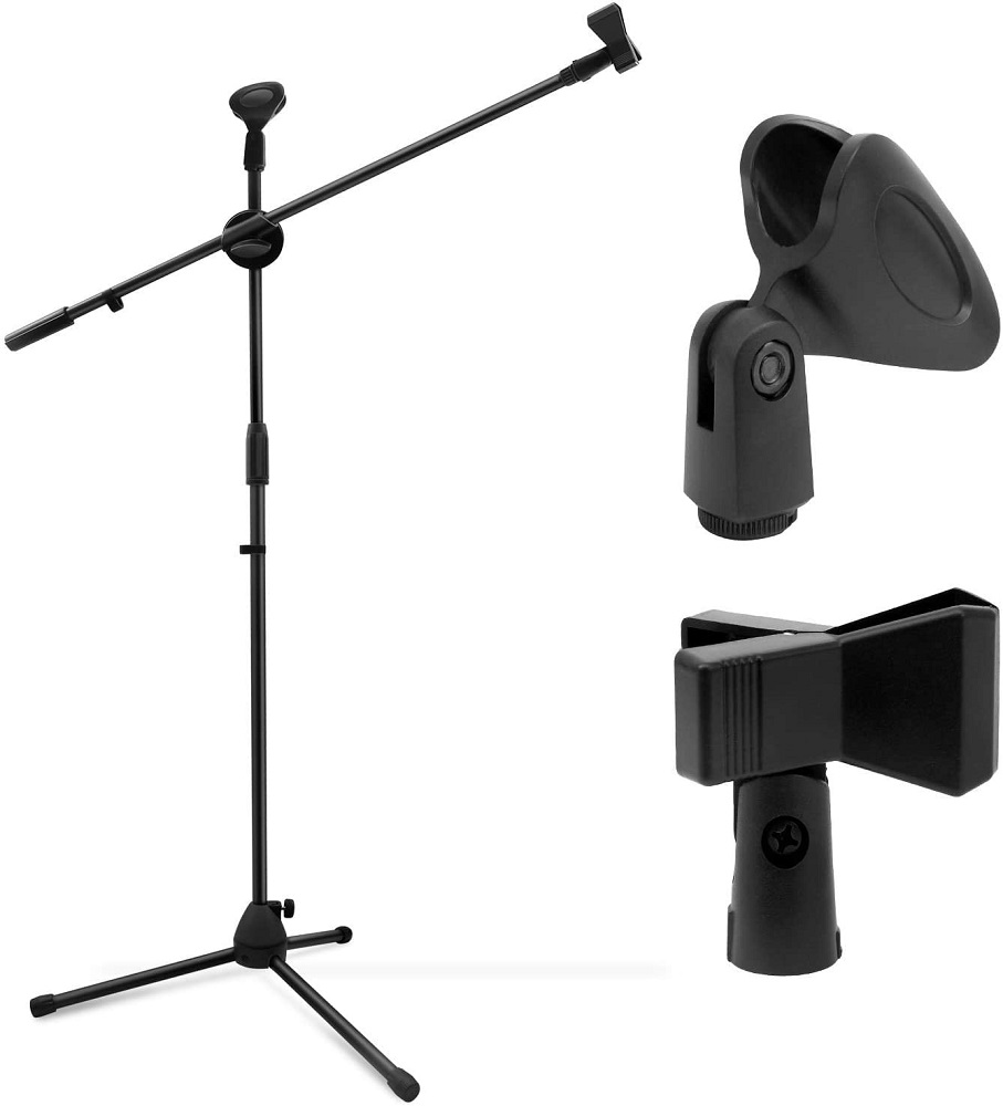 Microphone boom, with tripoid base and double MSA-771 connection MIC124 