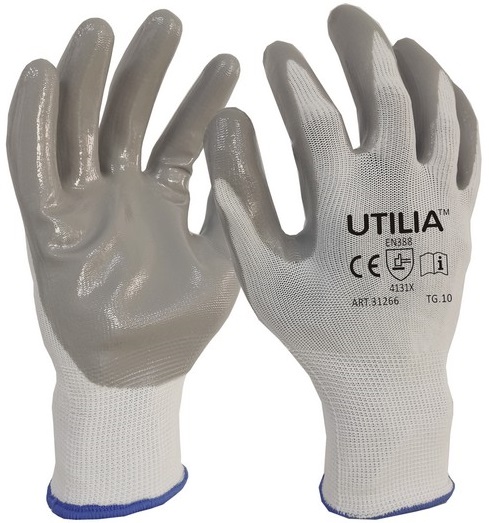 Guanti da lavoro in nitrile/nylon taglia 10 Utilia WB401 Utilia