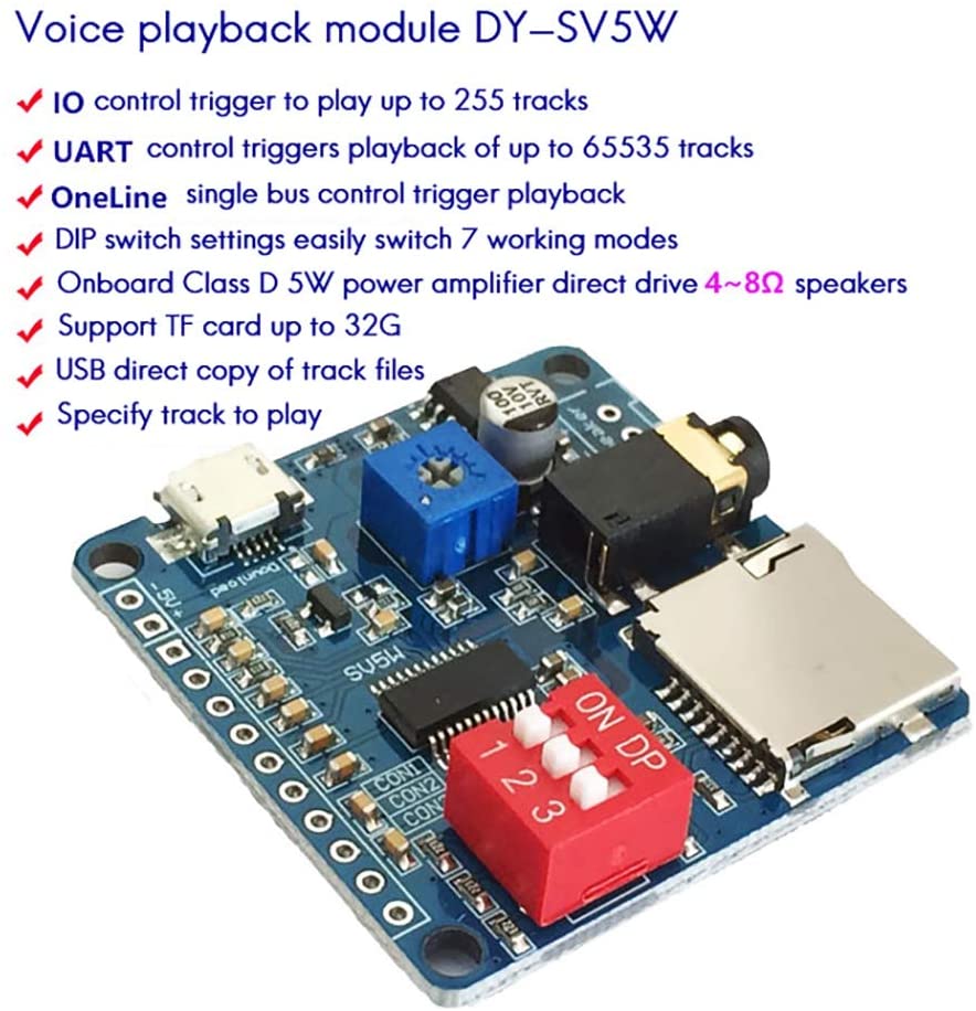MP3 player module trigger / serial port control voice audio playback card WB1468 
