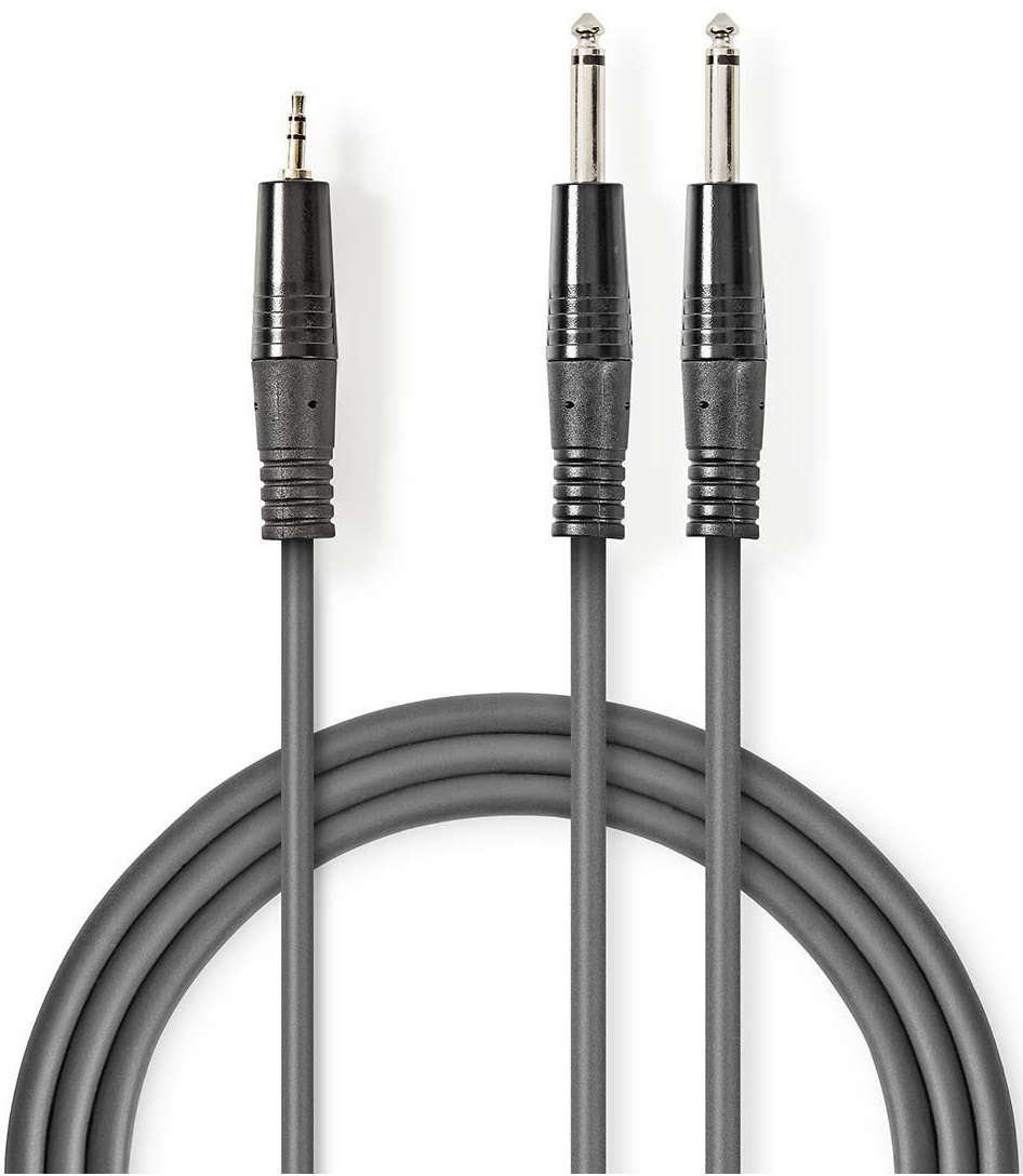 2x câble audio stéréo mâle 6,35 mm-3,5 mm 1,5 m ND2253 Nedis