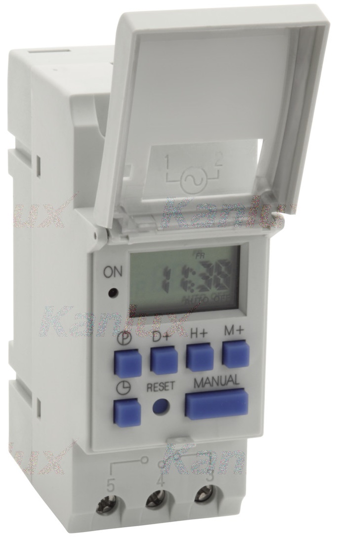 Timer temporizzatore elettronico 24h per guide Din (TH35) JVT3 KA2216 Kanlux