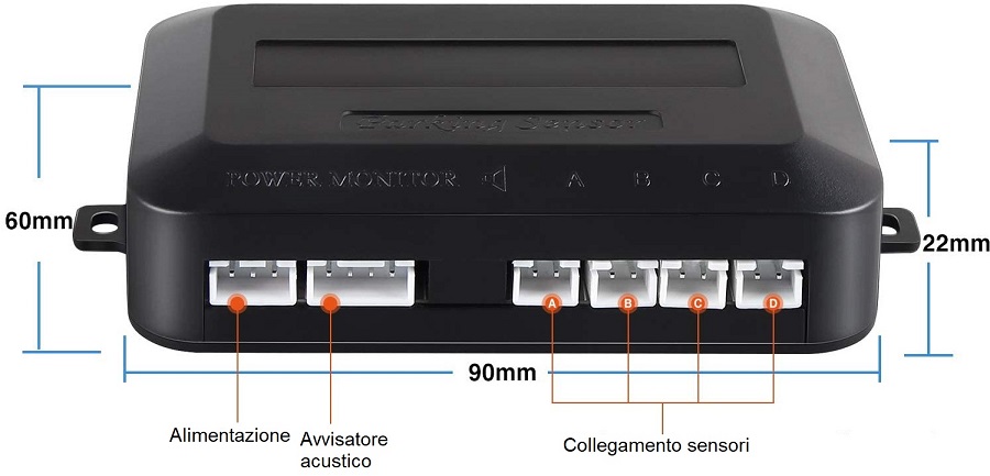 Kit 4 sensori di parcheggio con avvisatore acustico K726 WEB