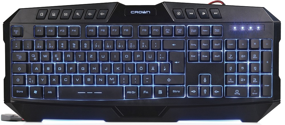 Tastiera Gaming multimediale 10 tasti con 7 retroilluminazioni LED CMKG-402 Crown Micro