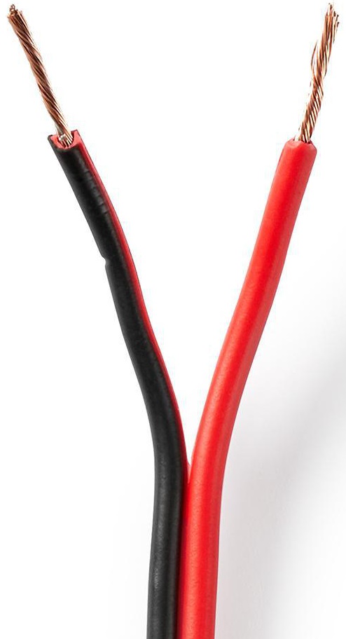 Câble Haut-Parleur 2x 0,75 mm2 100 m Enroulable Noir/Rouge ND1745 Nedis