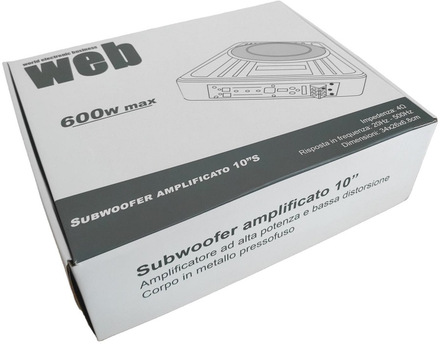 Active slim flat subwoofer 10" 600W max SP434 