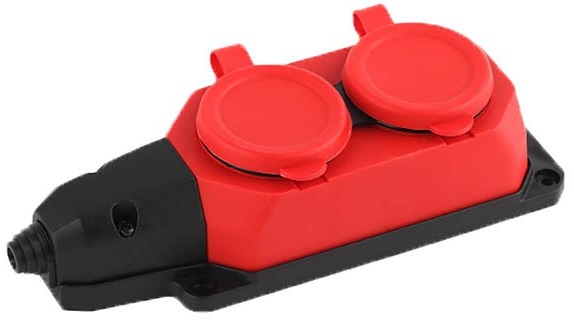 Multipresa schuko 2 posti 2P+T IP44 rossa Vito EL414 Vito