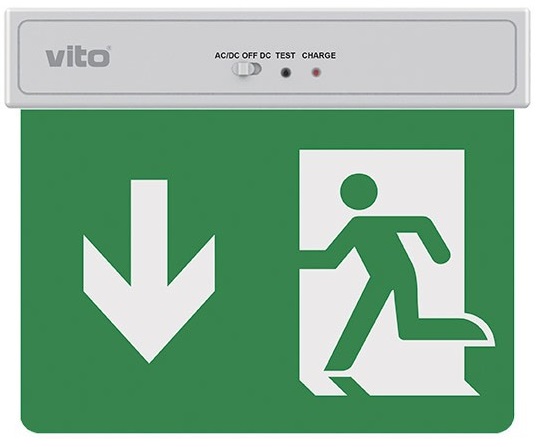 Lampada LED uscita d'emergenza freccia verso il basso 2W 6500k luce fredda EL411 Vito