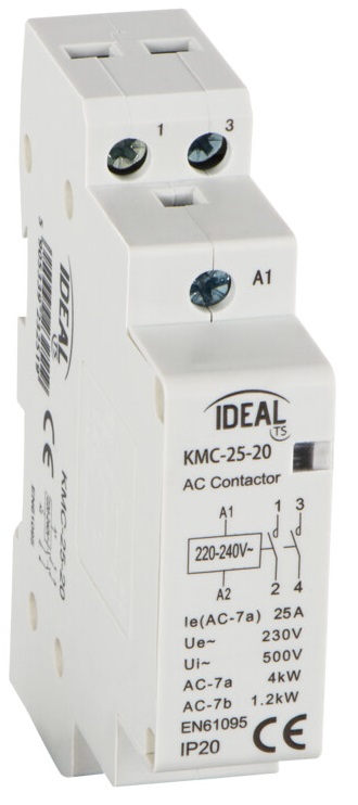 Contattatore modulare 230V 8.5-25A 1.4-5kW KMC-25-20 KA1047 Kanlux
