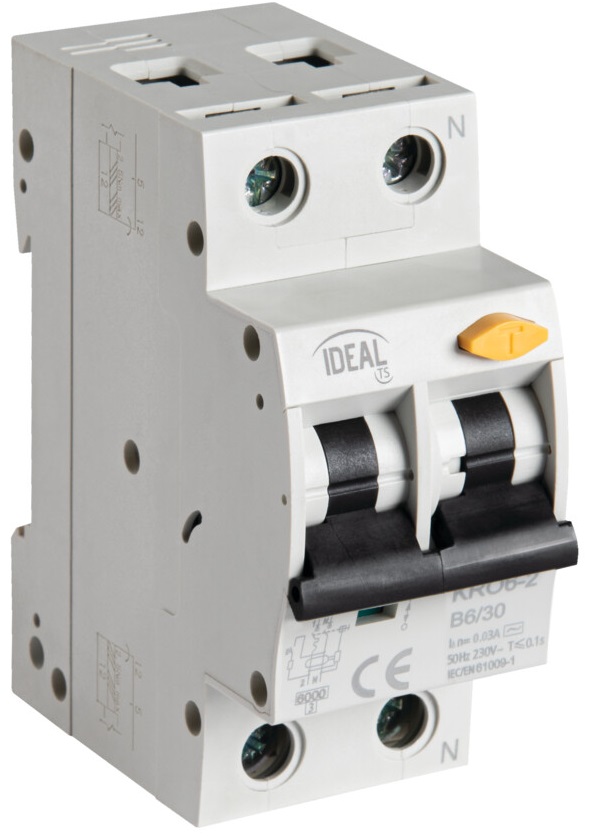 Interruttore magnetotermico differenziale 6kA 2P 6A KA2298 Kanlux