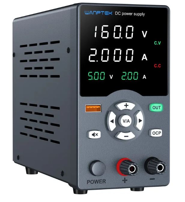 Alimentatore da banco 32V 5A 160W con regolatore di tensione CC USB 18W A2300 Wanptek