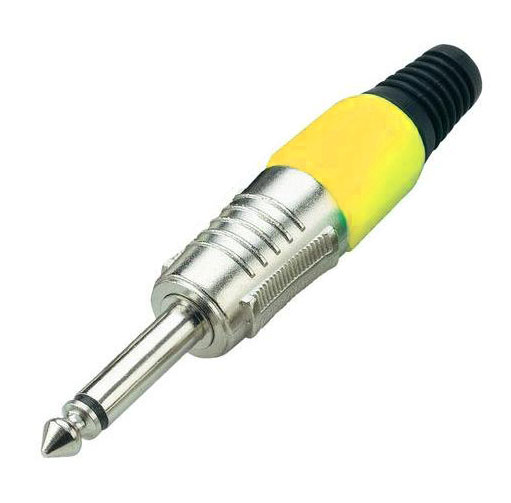 Connettore Jack 6.3mm mono - giallo 40128 