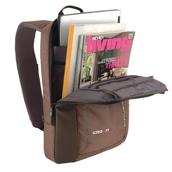 Laptop backpack 15.6 "Brown BPH1115-BN Crown Micro