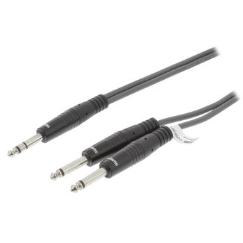 Stereo Audio Cable 6.35 mm Male - 2x 6.35 mm Male 3.0 m Dark Gray SX340 Sweex