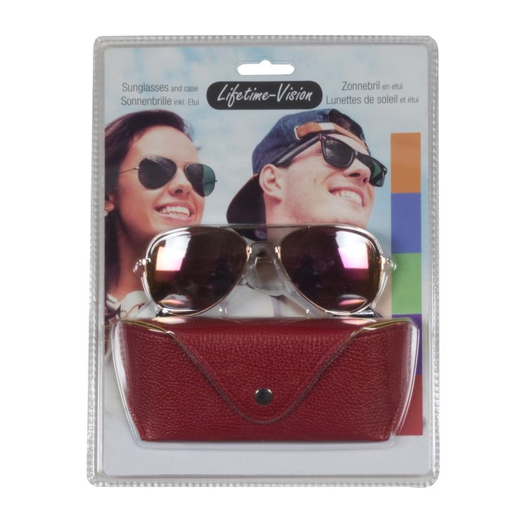 Sunglasses with Lifetime Vision case - red ED313 