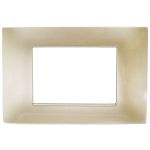 Placca in tecnopolimero 3 posti color sabbia compatibile Vimar Plana EL004 