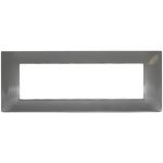 Placca in tecnopolimero 7 posti color grigio scuro compatibile Vimar Plana EL422 