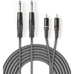 Cavo audio stereo 2x 6,35 mm maschio - 2x maschio RCA 5m ND9554 Nedis