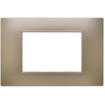 Placca 3 posti champagne Soft Touch compatibile Vimar Plana EL2507 
