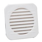 Griglia quadra da incasso circolare in PP bianco Ø 100 mm E3046 Airgama