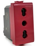 Bivalent 10-16A socket for signaling dedicated line / emergency red Vimar compatible EL2370 