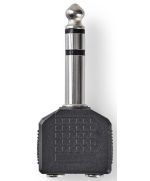 Adaptador de audio estéreo 6.35 mm macho - 2x 3.5 mm hembra negro ND1385 Nedis