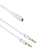 Câble adaptateur audio 2x3,5mm mâle - 1x3,5mm femelle MOB1109 