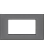 4-place gray Soft Touch cover plate compatible with Vimar Plana EL2274 