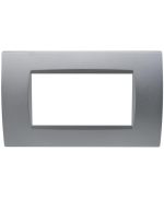 Placca 4 posti argento Soft Touch compatibile Living International EL3156 