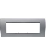 Placca 7 posti argento Soft Touch compatibile Living International EL3191 