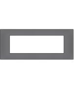 7-place gray Soft Touch cover plate compatible with Vimar Plana EL3199 