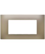 4-place champagne Soft Touch cover plate compatible with Vimar Plana EL3250 