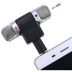 Microfono stereo snodabile 90° jack 3.5mm 4 poli per smartphone e tablet MIC072 