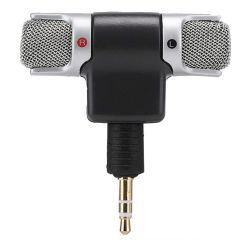 Microfono stereo snodabile 90° jack 3.5mm 3 poli per PC MIC129 