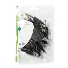 Connettore Jack Mono Maschio da 6,35 mm confezione da 25 pezzi Nero ND3766 Nedis