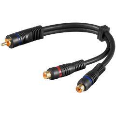 Cavo adattatore audio RCA maschio-2 RCA femmina a doppia schermatura F1600 Goobay
