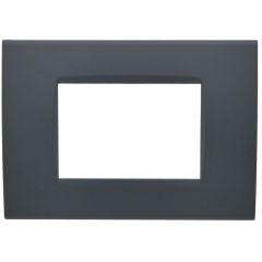 Placca 3 posti antracite Soft Touch compatibile Living International EL2596 